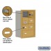 Salsbury Cell Phone Storage Locker - with Front Access Panel - 4 Door High Unit (8 Inch Deep Compartments) - 6 A Doors (5 usable) and 1 B Door - Gold - Recessed Mounted - Master Keyed Locks  19148-07GRK